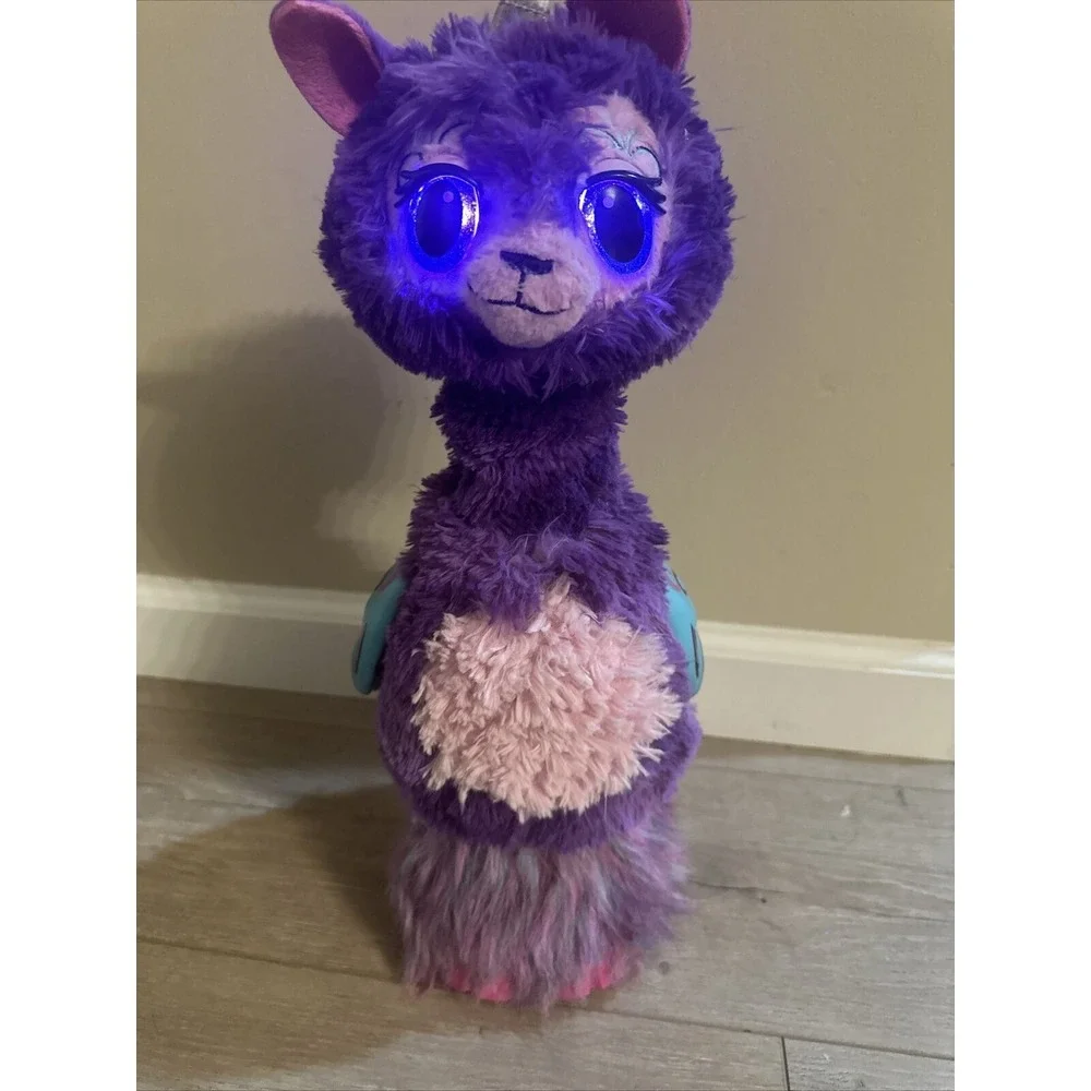 Purple Hatchimals Llamacorn TOY Extend Neck Talking‎ & Changing Eye Lights Large
